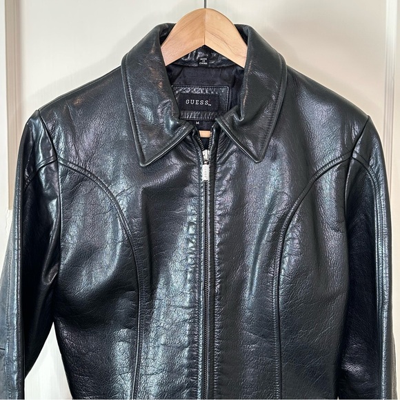 Guess Vintage 90"s Leather Jacket - Size Medium - Picture 2 of 10